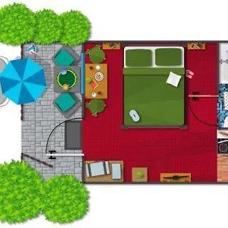 Grosser Gartenbungalow Nr 3 Mit Terrasse - Strandvogtei